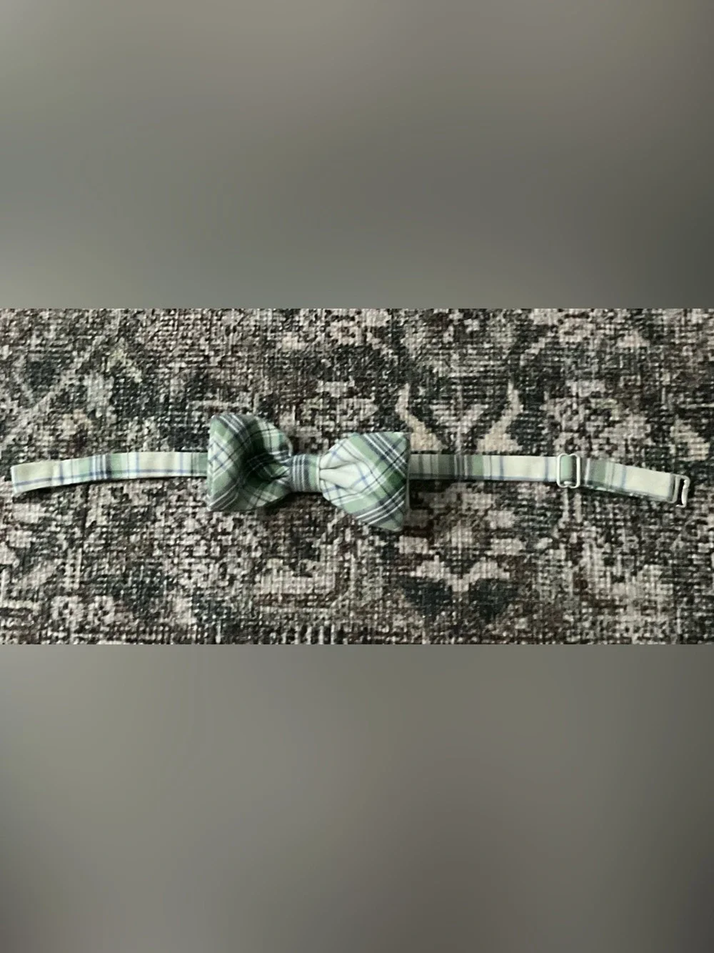 Classic Green Plaid Adjustable Bow Tie for baby boy
